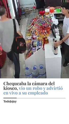 Cordoba: A kiosk owner saw a robbery on camera and stopped the thief live on air.