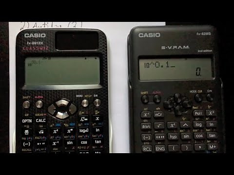 Cómo hallar Antilogaritmo usando la calculadora científica (Casio fx-991EX y fx-82MS)