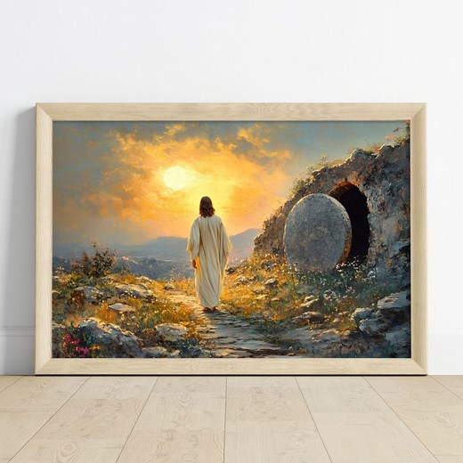 Empty Tomb Painting He is Risen Wall Art, He is Risen Printable Jesus Painting Easter Jesus Print Jesus Resurrection Wall Art, Lent Wall Art - Etsy