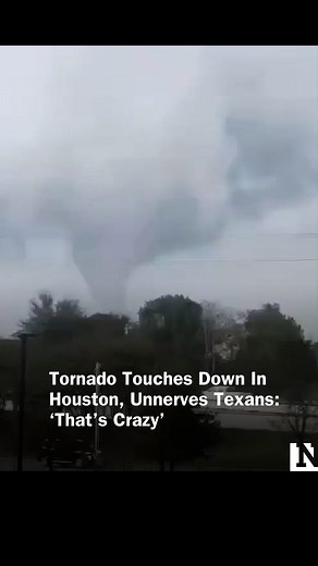 78K views · 989 reactions | A sizable tornado formed over the Houston area, wowing locals who captured it on camera. “That’s crazy,” said an unnerved Texan. Officials said several homes were damaged in Harris County, Texas, after the tornado touched down. | Newsweek | Facebook