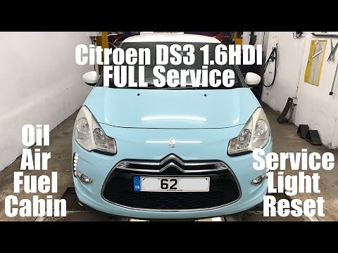 Citroen DS3 1.6 e-HDI FULL Service Oil Air Fuel Cabin Filter How To DIY Includes Service Light Reset