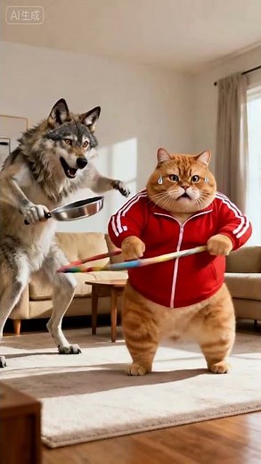 Chubby Orange Cat Hula Hoops to Lose Weight