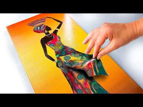 You HAVE To Try This Acrylic Skin Technique!! STUNNING African Lady | AB Creative