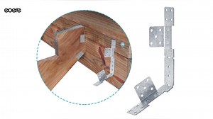 8 PCS Adjustable Stair-Stringer Connector, Tie Straps Bracket, Galvanized Steel Thickness 1/16"(18 Gauge)