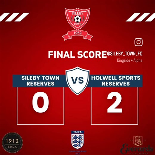 ⚽️ Match Result ⚽️ Sileby Town Reserves 0 - 2 Holwell Sports Reserves Unfortunately the Reserves unbeaten home run comes to an end. We move on to next week. #UTT | Sileby Town FC