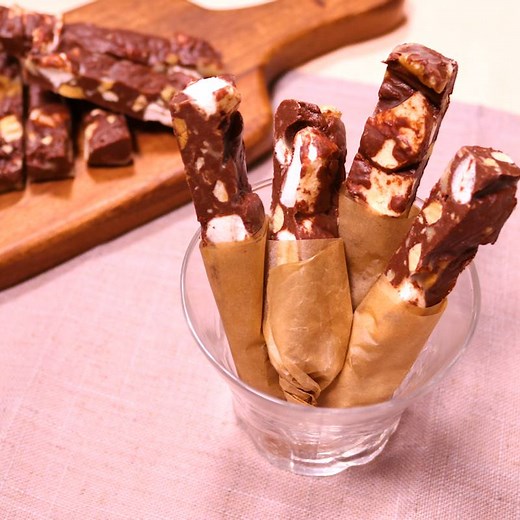 マシュマロ入りナッツチョコバー 作り方・レシピ | クラシル