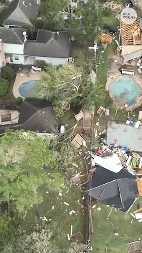 Watch video of devastating damage near Houston brought by severe weather and a tornado that touched down in the area. | USA TODAY