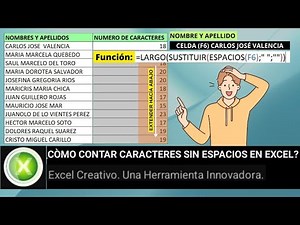 ¿CÒMO CONTAR CARACTERES SIN ESPACIOS EN EXCEL?