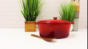 BergHOFF Neo 8-Qt. Oval Cast Iron Covered Casserole, Red