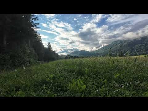 4K Alpine Meadow Panorama: Peaceful Mountain Peaks & Lush Greenery | 2 Hours Natural Loop