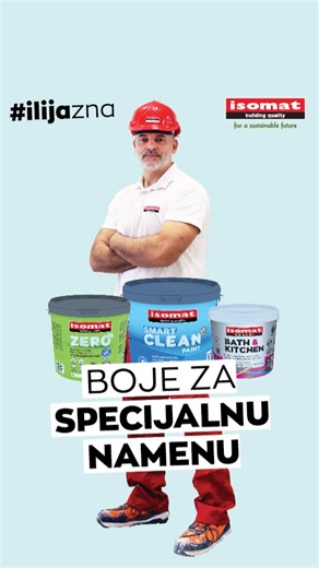 🖌️ Tražite boje za posebne namene u enterijeru? ISOMAT SMART CLEAN PAINT, ISOMAT ZERO PAINT i ISOMAT BATH & KITCHEN su tri naša proizvoda za posebne namene za unutrašnju upotrebu. 🎨 Pratite nas za više video sadržaja i saznajte više o ISOMAT asortimanu proizvoda ovde: https://www.isomat.rs/products/boje-malteri/boje-prajmeri-za-unutrasnju-upotrebu/ #ISOMAT #ISOMATSERBIA #SMARTCLEANPAINT #ISOMATZEROPAINT #ISOMATBATHANDKITCHEN #helathypainting #healthsector #buildingquality #isomatpaints | Isoma