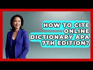 How To Cite Online Dictionary APA 7th Edition? - The Language Library