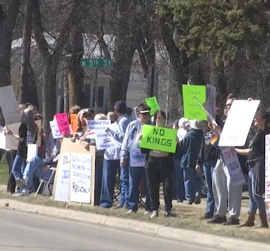 No Kings protest draws crowd in Bismarck