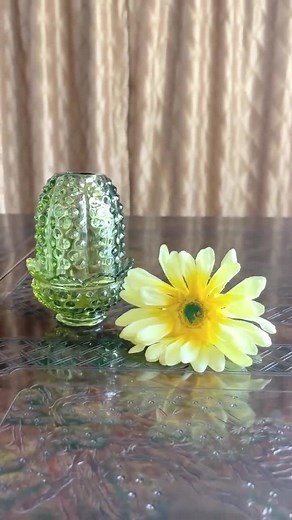 Vintage Fenton Fairy Lamp / Fenton Olive Green Hobnail 2 Piece Fairy Lamp Light With Fenton Logo - Etsy