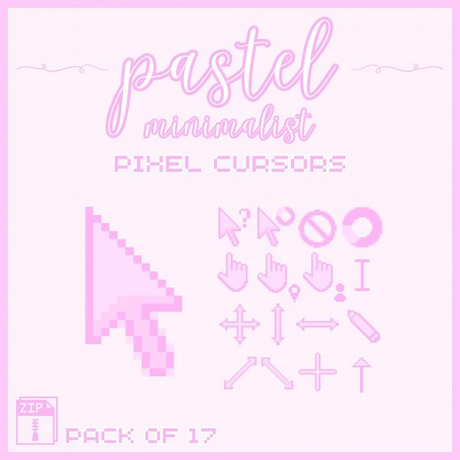 Pink Pastel Mouse Cursors - Full Aesthetic Pack of All 17 States - Etsy