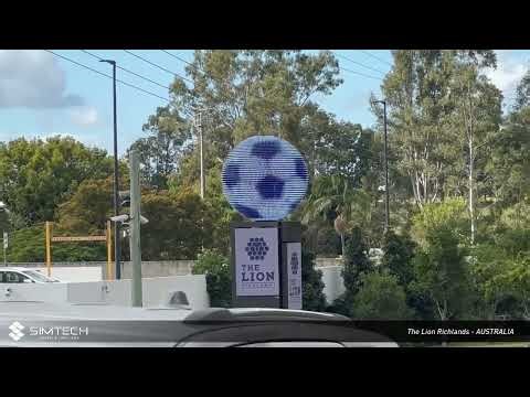 Outdoor LED Sphere & Pylon Display | The Lion Richlands | Simtech