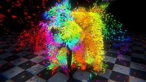 Skinned Mesh Particle Emitter by cabbibo