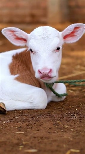 cute baby cow laying down adorable video watch this cutie relax #cow #farm #animals