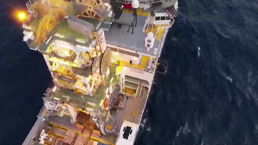 A close-up of the ISLAND PERFORMER carrying out subsea operations offshore. Serving a global customer base, C-Innovation provides a wide range of ROV services, including subsea construction, field development, engineering and project management. LEARN MORE: c-innovation.com | Edison Chouest Offshore