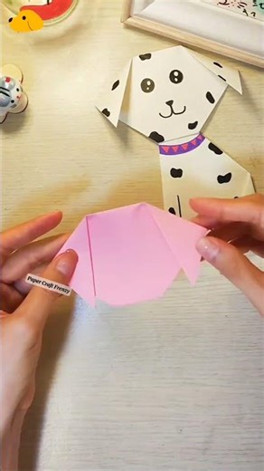 Cute and Easy Puppy Origami 🐕#animalcrafts #shorts #cutepuppy #origami#papercraft #easy #cutecraft