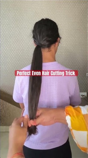 Easy Straight Hair Cut at Home ✂️💇‍♀️#trythisidea#waitforend#lifehack#relatable