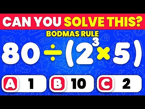 BODMAS Rule Math Quiz ➗🤓✖️ | Easy, Medium, Hard, Impossible