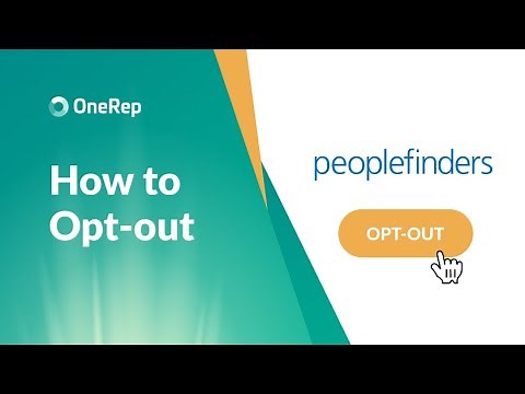 HOW TO OPT OUT OF PEOPLEFINDERS VIDEO GUIDE BY ONEREP