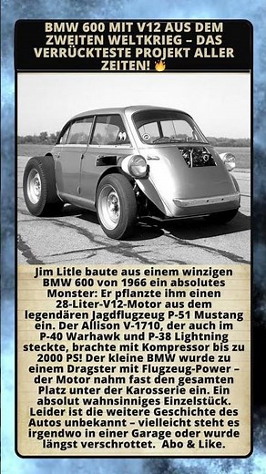 BMW 600 mit V12 aus dem Zweiten Weltkrieg – das verrückteste Projekt aller Zeiten! 🔥