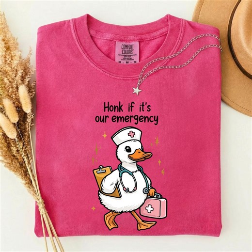 Honk If It's Our Emergency Shirt, Funny Nurse Goose Shirt, ER Nurse Gift, Cute Nurse Shirt, Emergency Nurse Tee, Nurse Humor Gift - Etsy