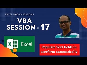 How to automatically populate Text fields in Excel userform