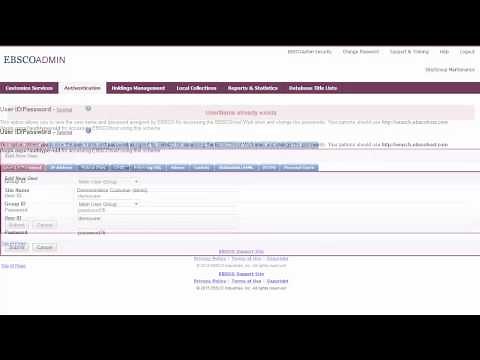 Creating a User ID and Password in EBSCOadmin - Tutorial