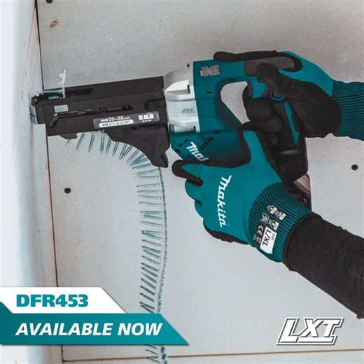 AVAILABLE NOW!💥Get the job done fast with the DFR453 18V Brushless Collated Screwdriver! With up to 4,500 RPM, Push Drive Tech for efficiency, and a runtime of up to 2,600 screws, it’s built for heavy-duty applications. Learn more: https://tinyurl.com/LXT-DFR453 #MakitaAustralia #CollatedScrewdriver #PowerTools #Cordless | Makita Australia