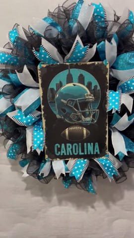 Carolina Panthers Football Wreath – Black & Blue Mesh, Game Day Decor - Etsy
