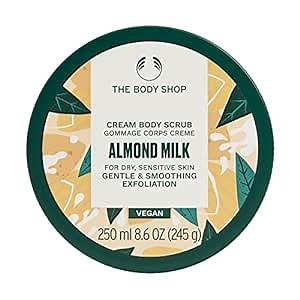 The Body Shop Almond Milk Gentle Exfoliating Cream Body Scrub – Soothing Exfoliation for Sensitive Skin – Vegan – 8.6 oz