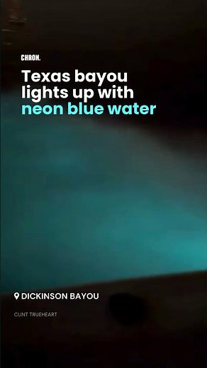 Texas Bayou glows electric blue at night