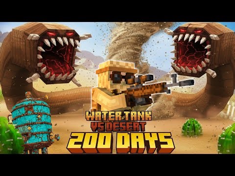 I Survive 200 Days In DESERT WaterTank vs Sandworm in Minecraft Hardcore