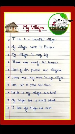 Village Essay/10 Easy Lines on Village/English essay on Village/My Village, #village #cricket #viral