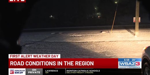 Road conditions in the region