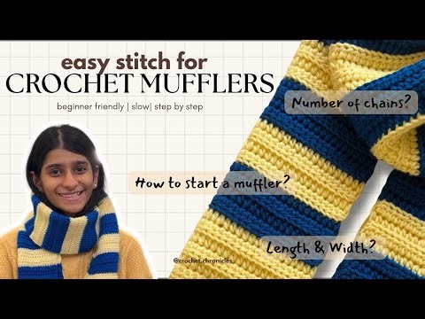 Easy Crochet Stitch for Mufflers | How to start crochet muffler? Number of chains ? Easy Repeat