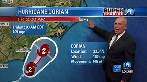 Here's the latest projected path of #HurricaneDorian, which takes it right over Hatteras around 9 a.m. https://bit.ly/2ELplJo | WAVY TV 10