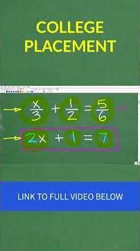 College Placement MATH Help! #math #maths #shorts #college