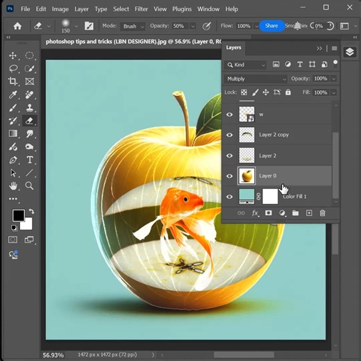 How to manipulate apple and fish | Photoshop tips and tricks