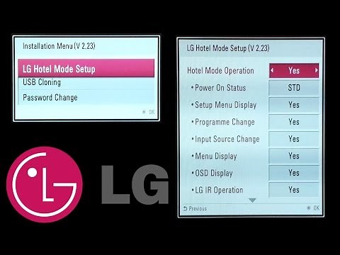 LG TV codes : Hotel mode , Installation Menu , USB cloning , Password change