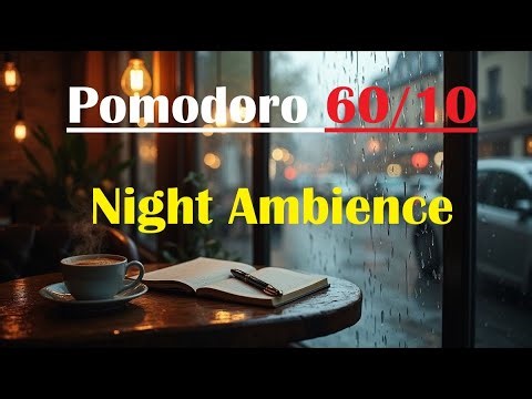 60/10 Pomodoro Timer | 4 Study Sessions - live pomodoro | Night study music with pomodoro