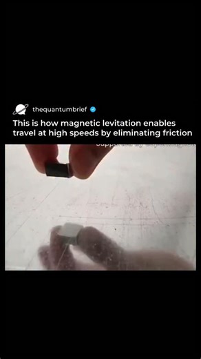The Quantum Brief on Instagram: "Magnetic Levitation Explained Magnetic levitation uses magnetic forces to lift objects without physical contact, removing friction from motion. 🚄 Maglev trains stay suspended above the track using electromagnets controlled by real time sensors. The system constantly adjusts the magnetic field to maintain stability, enabling smooth travel at very high speeds. 🧊 Superconductor demonstrations rely on a type II superconductor cooled with liquid nitrogen. Magnetic f