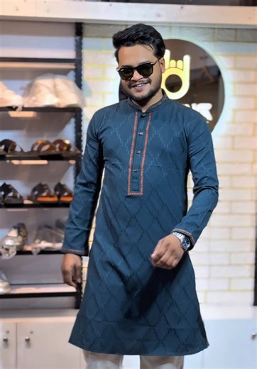 Royal Teal Ikat Luxury Panjabi for Eid 2026