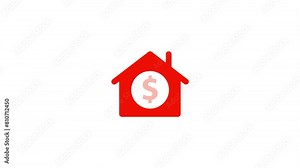 Bank Icon Isolated on Black Background. Banking and Finance Concept Icon. White House with dollar symbol icon isolated.