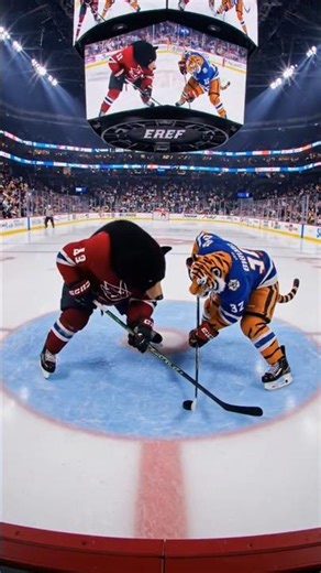 Lion vs Tiger Hockey Battle 🦁🐯 | Stadium Screen Animation #shorts