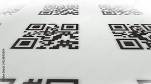 QR Code Technology Icons Background Loop/ 4k animation of an abstract technology background with qr code icons switching in seamless loop mode