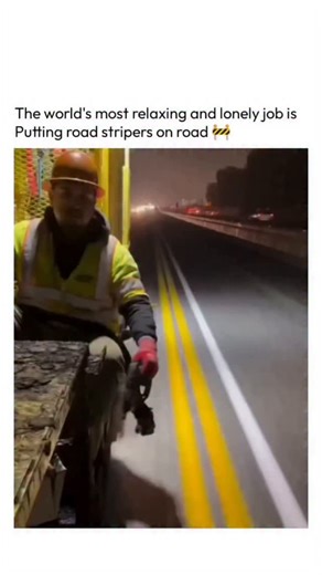 Stateside Clip on Instagram: "This clip captures one of the quietest yet most essential processes in modern infrastructure. Road striping, or pavement marking, is what transforms empty asphalt into a language every driver understands—order, direction, and safety. The work happens slowly, often after dark, when the roads are still and focus matters most. Precision materials are applied line by line so markings remain visible through rain, speed, traffic wear, and changing light. Each stripe silen